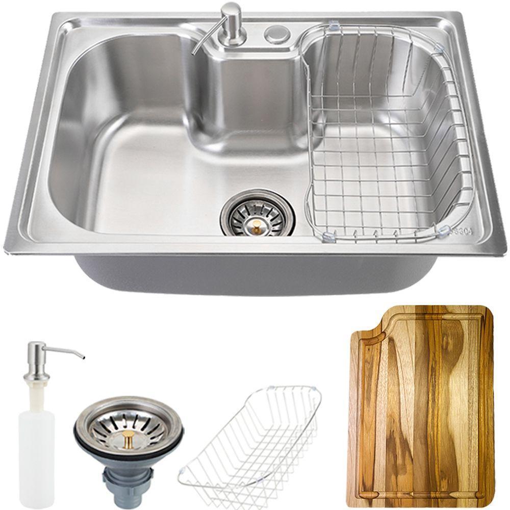 Kit Cuba para Cozinha Pia com Acessórios Inox Carajás e Tábua de Corte Pingoo