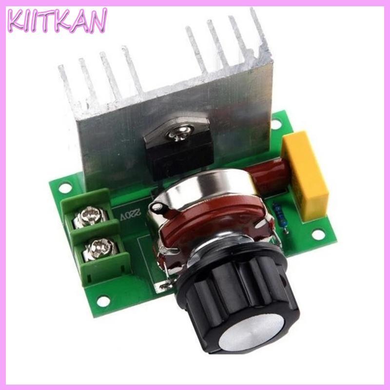 KIITK 220V 4000W SCR Regulador Tensão Escurecimento Dimmer Controlador Velocidade Do Motor Termostato Eletrônico M