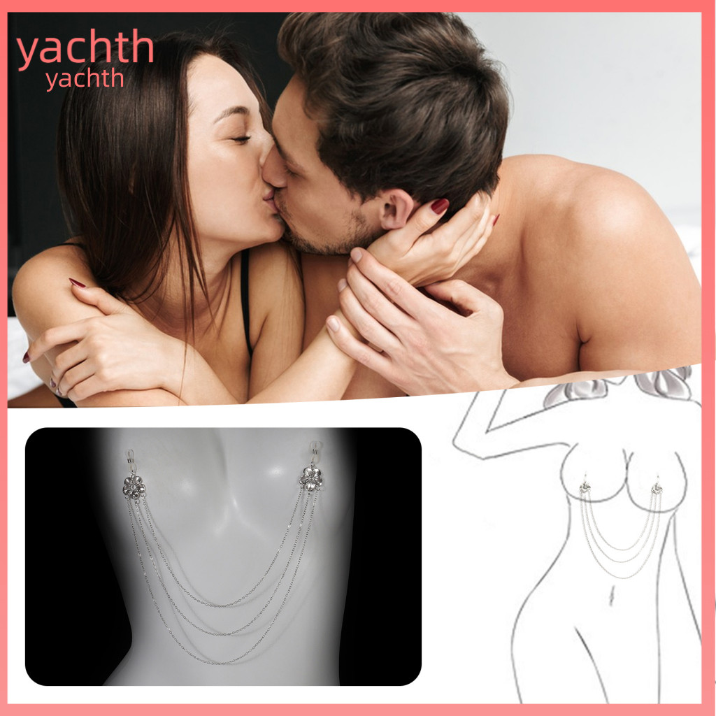 Floral Breast Chain No Piercing Body Jewelry Non-piercing Sexy Layered Nipple Accessories for Beach Party Bikini Summer