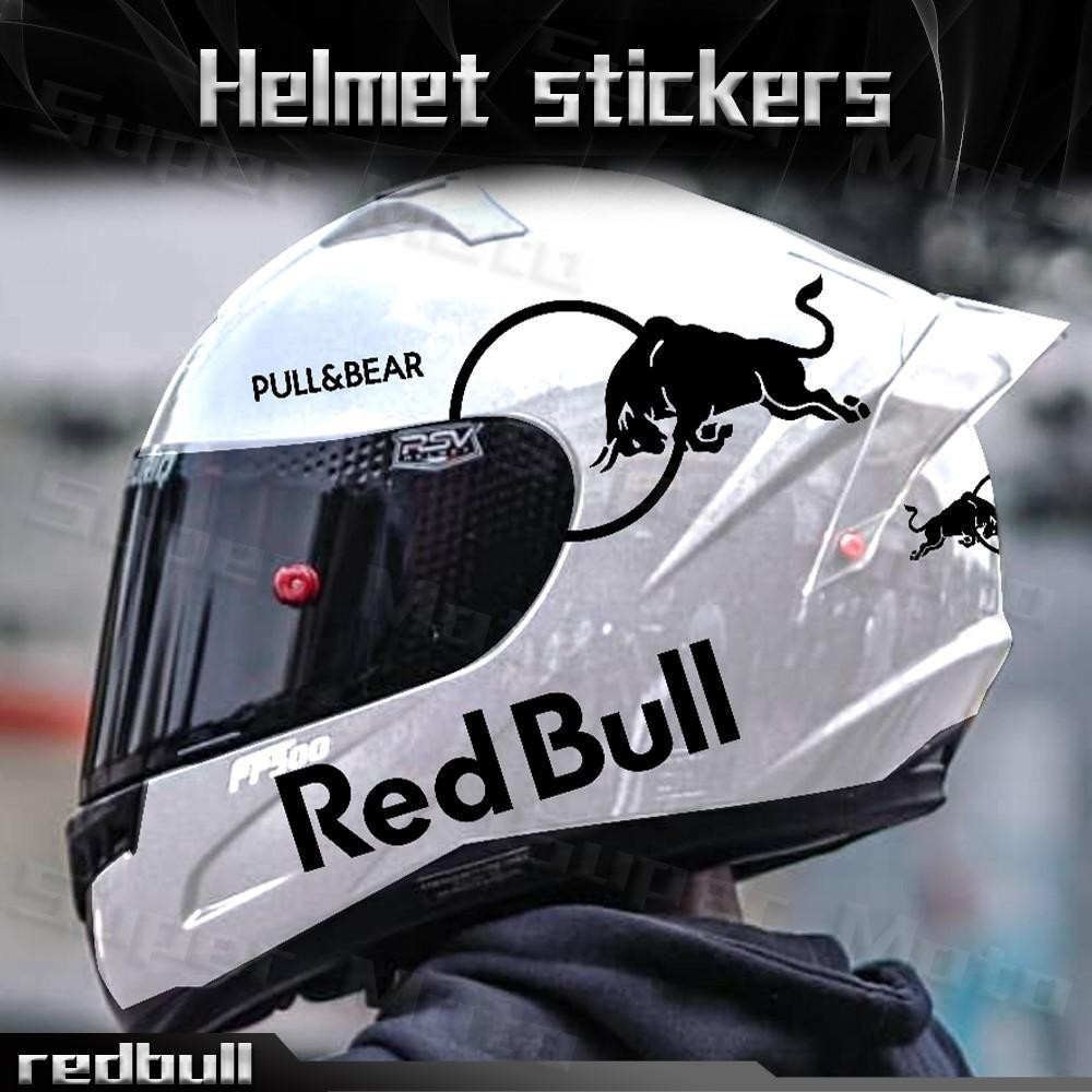 Adesivos com o Logo do Patrocinador Red Bull para Modificação de Visor de Capacete de Motocicleta