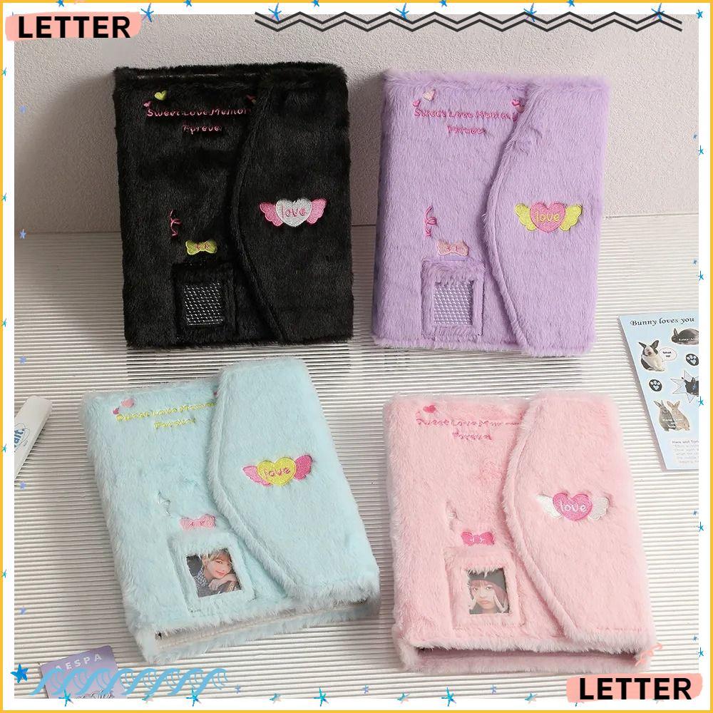Porta-Cartões Fotográficos Com Letras , Pasta A5 Kpop Idol , Álbum De Pelúcia Fashion , Estudante De Papelaria
