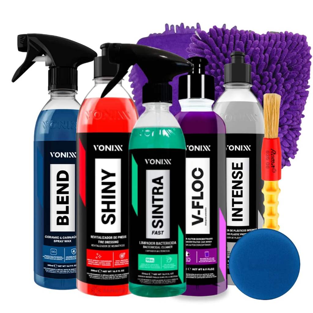 Kit Estetica Completa Vonixx V-floc Sintra Shiny Blend Intense 500ml Pincel Aplicador Luva