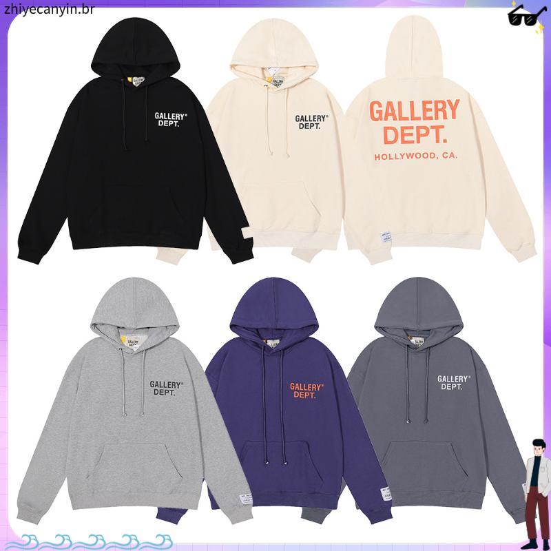 GALLERY DEPT Classic Letter Print Hoodie European and American INS Men's and Women's High Street Loose Cotton Pullover S