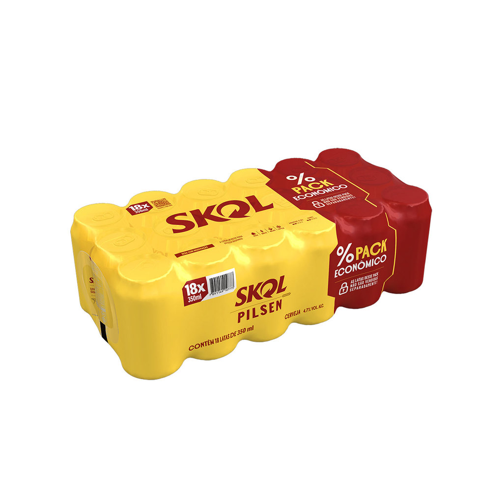 Pack Econômico com 18 un. Cerveja Skol Lata 350ml