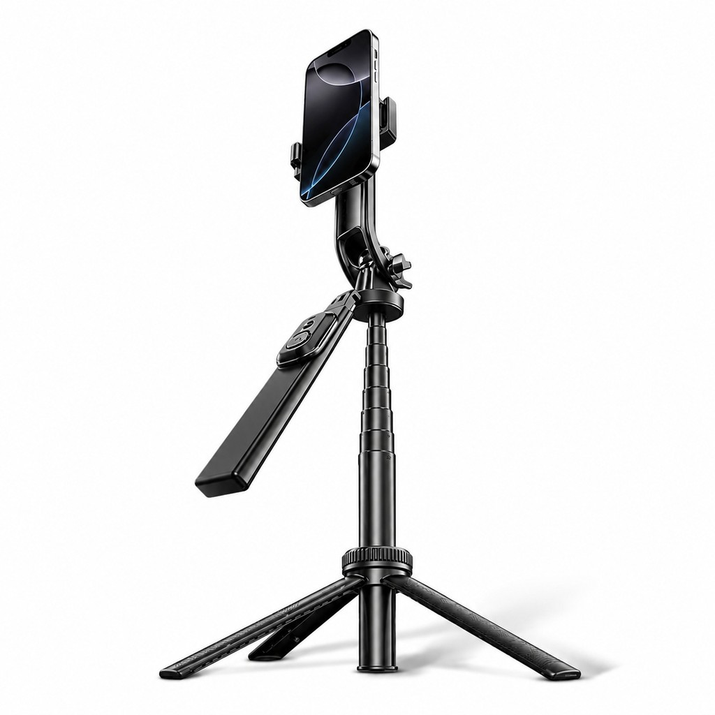 Tripé Para Celular 1,8m Com Controle Remoto Bluetooth Bastão Selfie Ajustável 360 Graus LE-3509