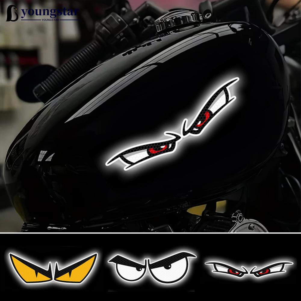 YOUNGSTAR Motocicleta Refletor Adesivo Noite Condução Decalque De Segurança Alta Reflexivo Diabo Olhos Para Carro Bicicl