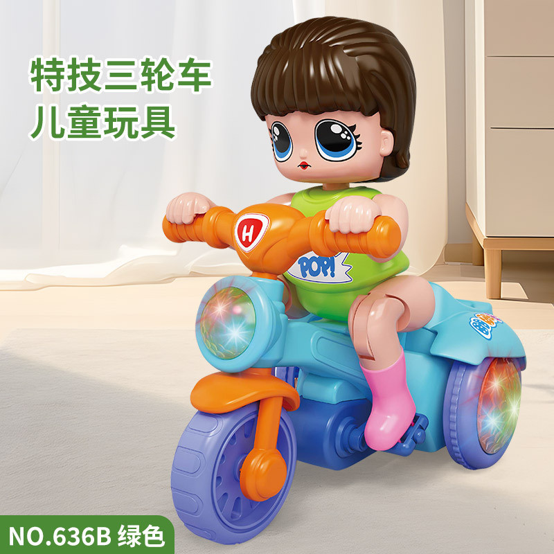 Stunt triciclo luz música inovadora brinquedos inteligentes brinquedos do bebê montagem brinquedos educativos