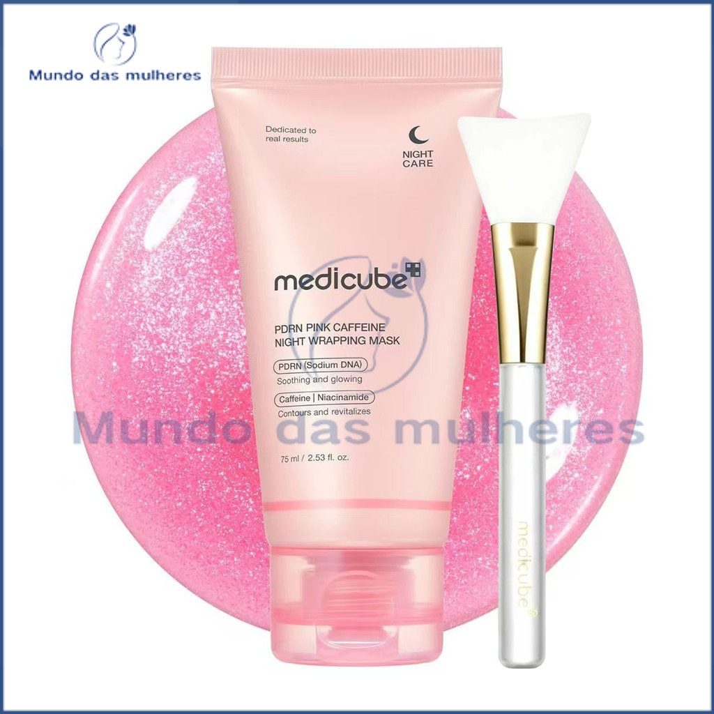 Medicube PDRN Pink Caffeine Wrapping Mask 75ml jelly brush