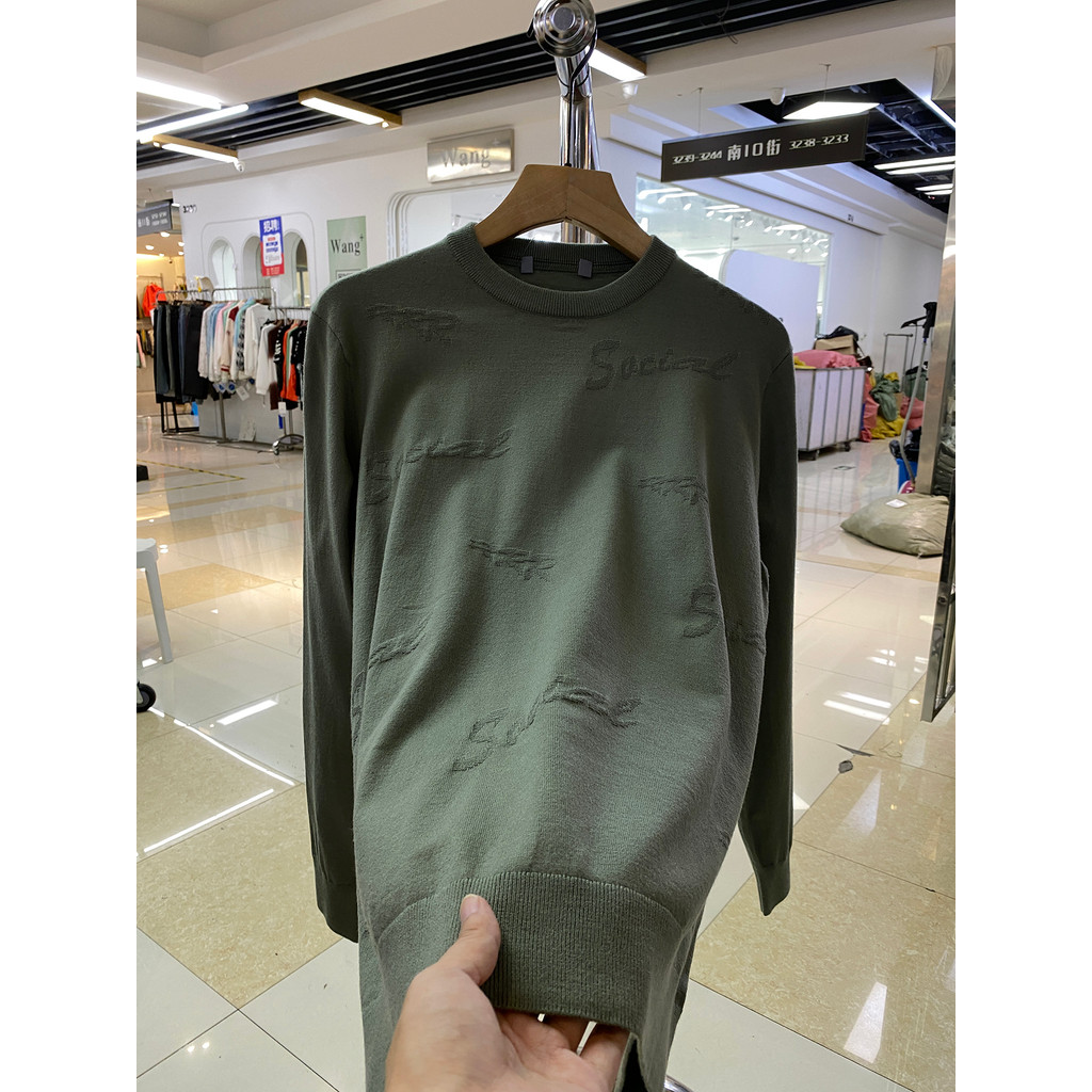 [H Home] Etiqueta de corte de malha masculina Casual quente em torno do pescoço All-Match pulôver suéter máquina tricô c