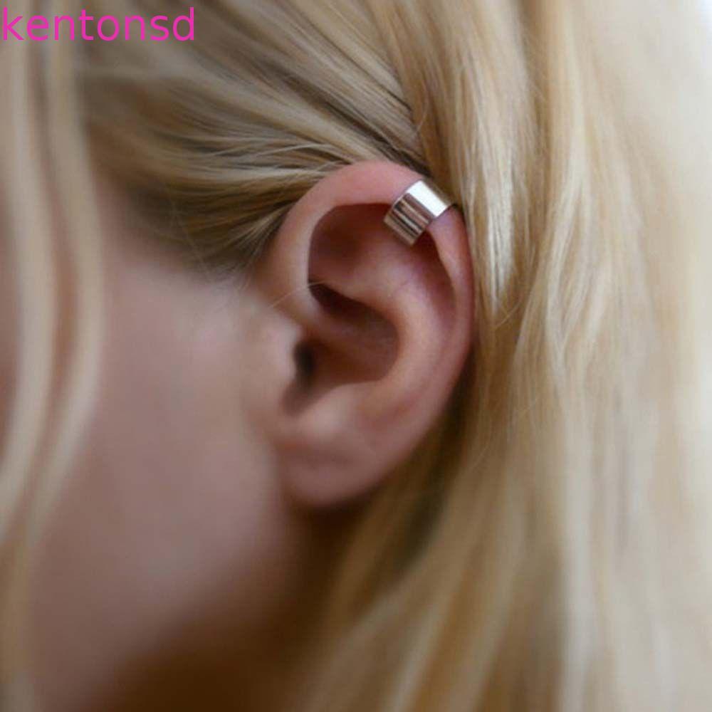 KENTONSD Clipe Brincos Na Moda Cartilagem Ouro Prata Cor Tragus Punk Simples Feminino Masculino Jóias