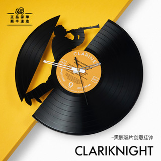 CLK Clarinete Cavaleiro Disco de Vinil Relógio de Parede BennyGoodman Americano Retro Mudo Relógio Criativo