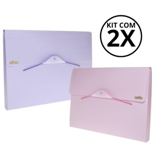 Kit Com 2 Pasta Sanfonada 12 Divisorias A4 Serena - Dello em Oferta na Shopee