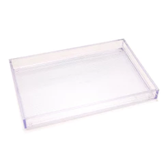 Bandeja Organizadora Banheiro Cristal 21cm Plástico Transparente Ideal Perfumes Cosméticos Arthi