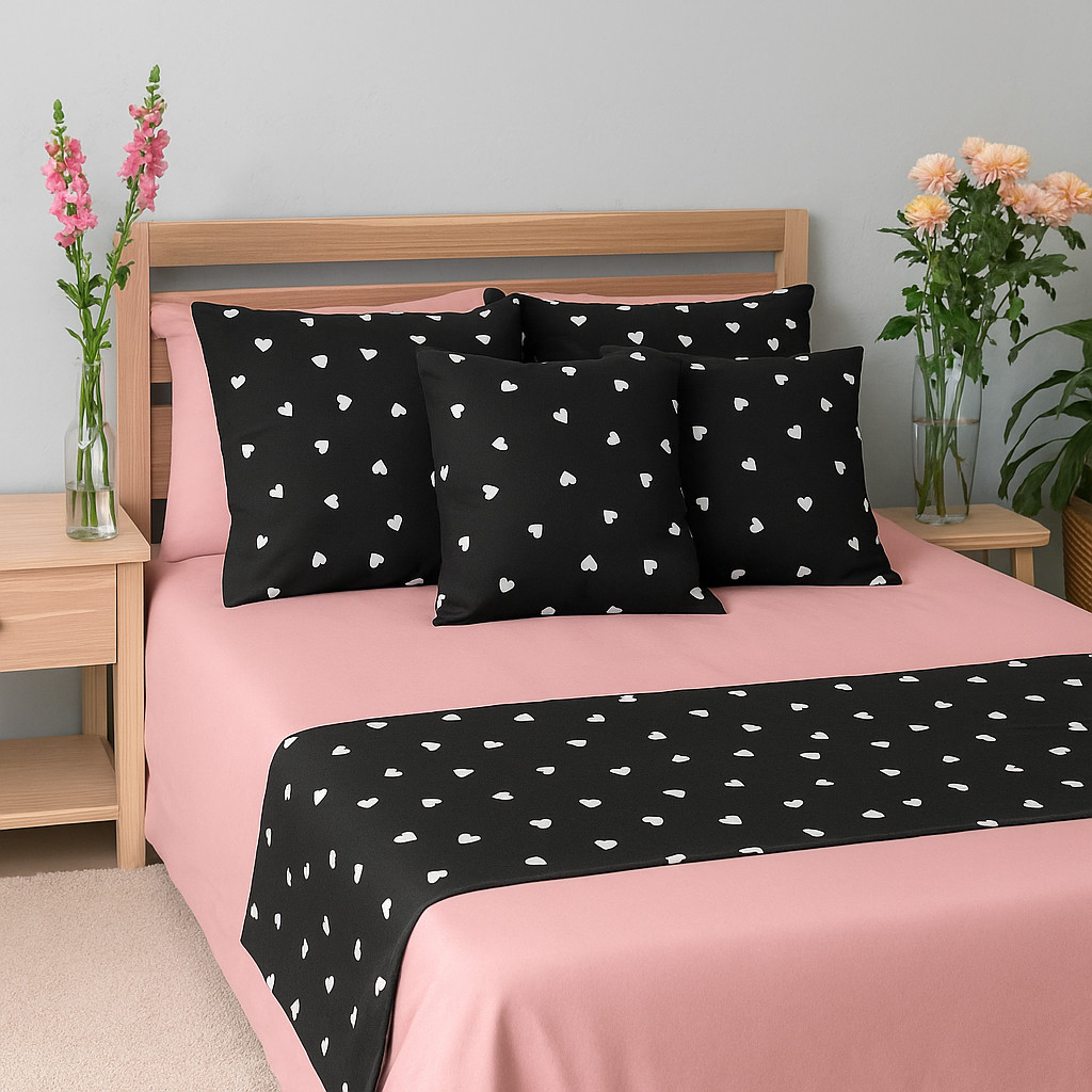 KIT ENFEITE DE CAMA 3 PC PESEIRA +2 CAPA ALMOFADA KING QUEEM PADRAO SOLT ALGODAO DECORACAO DE QUARTO