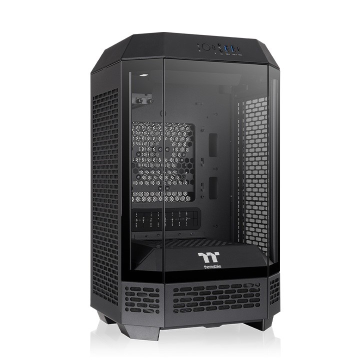 Gabinete Thermaltake Mini Tower 250 , Painel de Vidro,  2x Fans 120mm, Black - CA-1Z9-00S1WN-00
