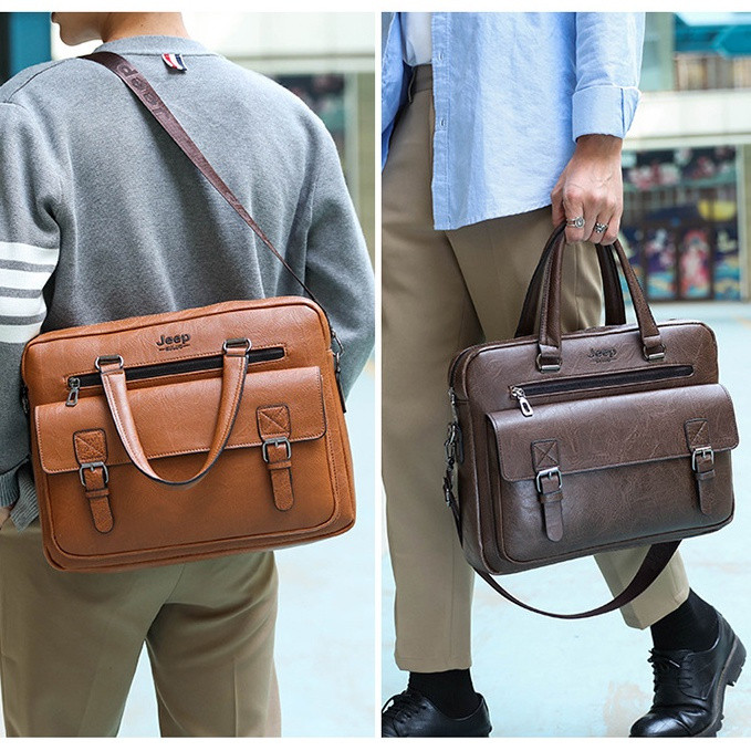 Maleta Executiva Masculina Grande Capacidade Bolsa de Couro para Computador 8L2M