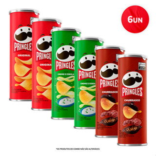 Combo Pringles Original 2 unid + Pringles Creme e Cebola 2 unid + Pringles Churrasco 2 unid em Oferta na Shopee