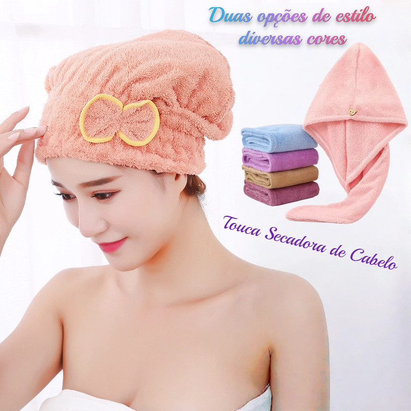 kit 3/5/10 Touca de Microfibra Coral Secagem Rápida Cabelo Feminino com Laço Fofo Absorvente e Macia kit 3/5/10 Touca de Microfibra Coral Secagem Rápida Cabelo Feminino com Laço Fofo Absorvente e Macia