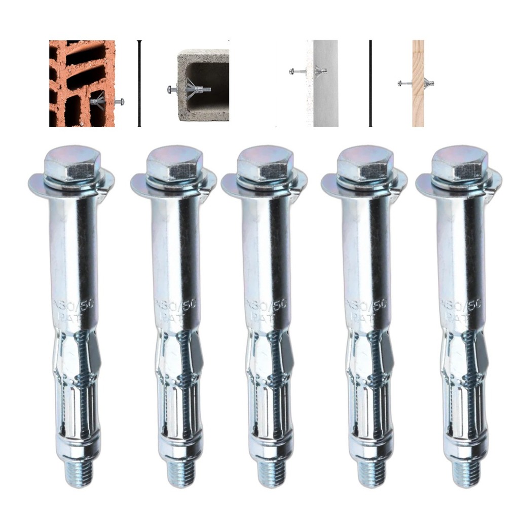 Kit 10 Bucha De Metal Parade Tijolo Oco C Parafuso Sextavado
