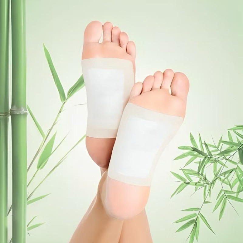 Kit Adesivo Relaxante Para Pés Reduz Inchaço e Remove Impurezas