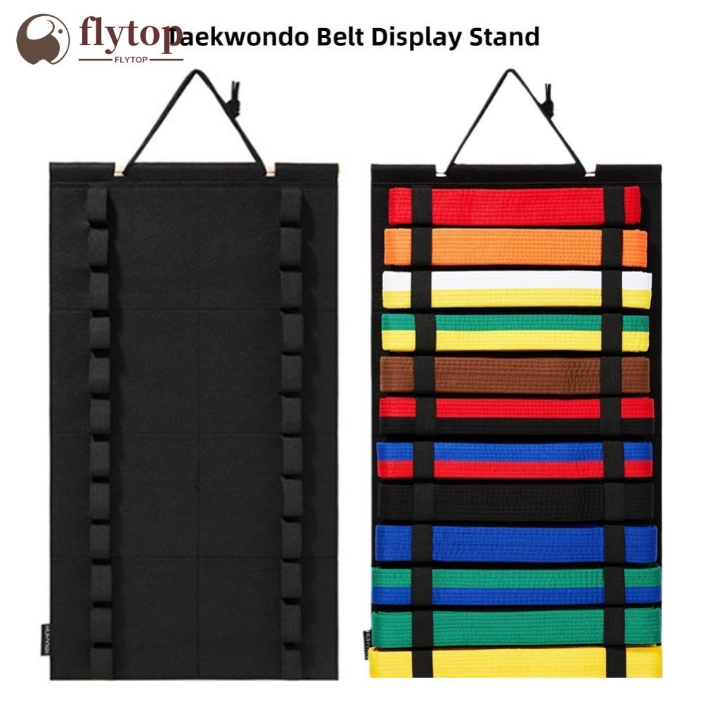 FLYTOP Fixado Na Parede Taekwondo Cinto Rack De Exibição 12 Cintos Karate Display Pendurar Artes Marciais Organizador I6