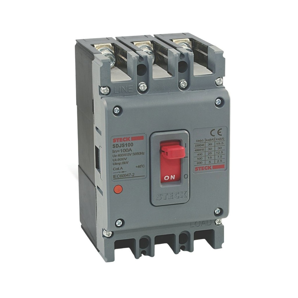 Disjuntor Caixa Moldada Tripolar 100A SDJS100 Steck
