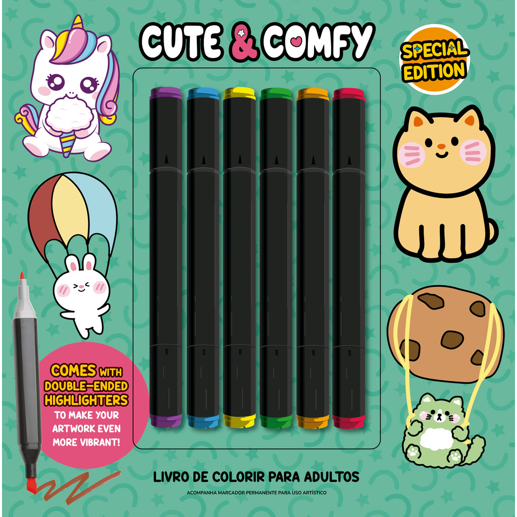 Cute & Comfy Coloring Book for Adults - Bold Easy - Special Edition - Livro de Colorir Adulto