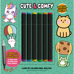 Cute & Comfy Coloring Book for Adults - Bold Easy - Special Edition - Livro de Colorir Adulto