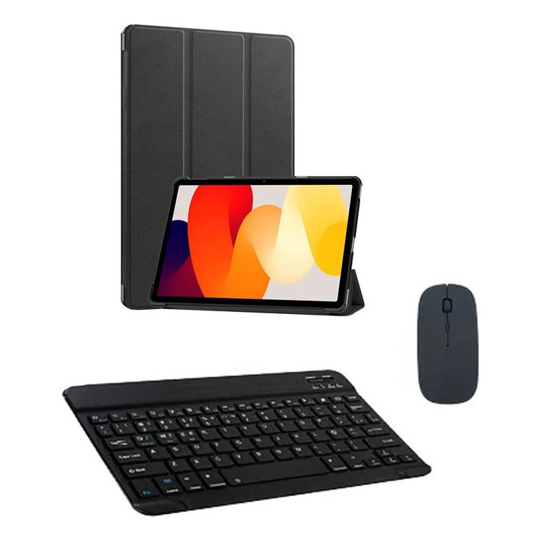 Capa Book + Teclado + Mouse Sem Fio Para Galaxy Tab S10 Fe