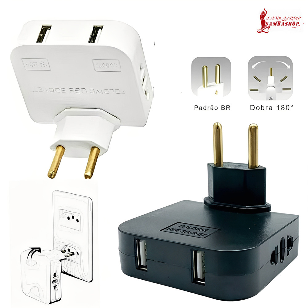 Adaptador de Tomada Pino Universal Compatível com Varios Eletrodomésticos
