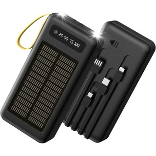 20.000mah Carregador Portátil Power Bank Solar 5 Em1 LED lanterna COM Saida 4 Cabos TECNO