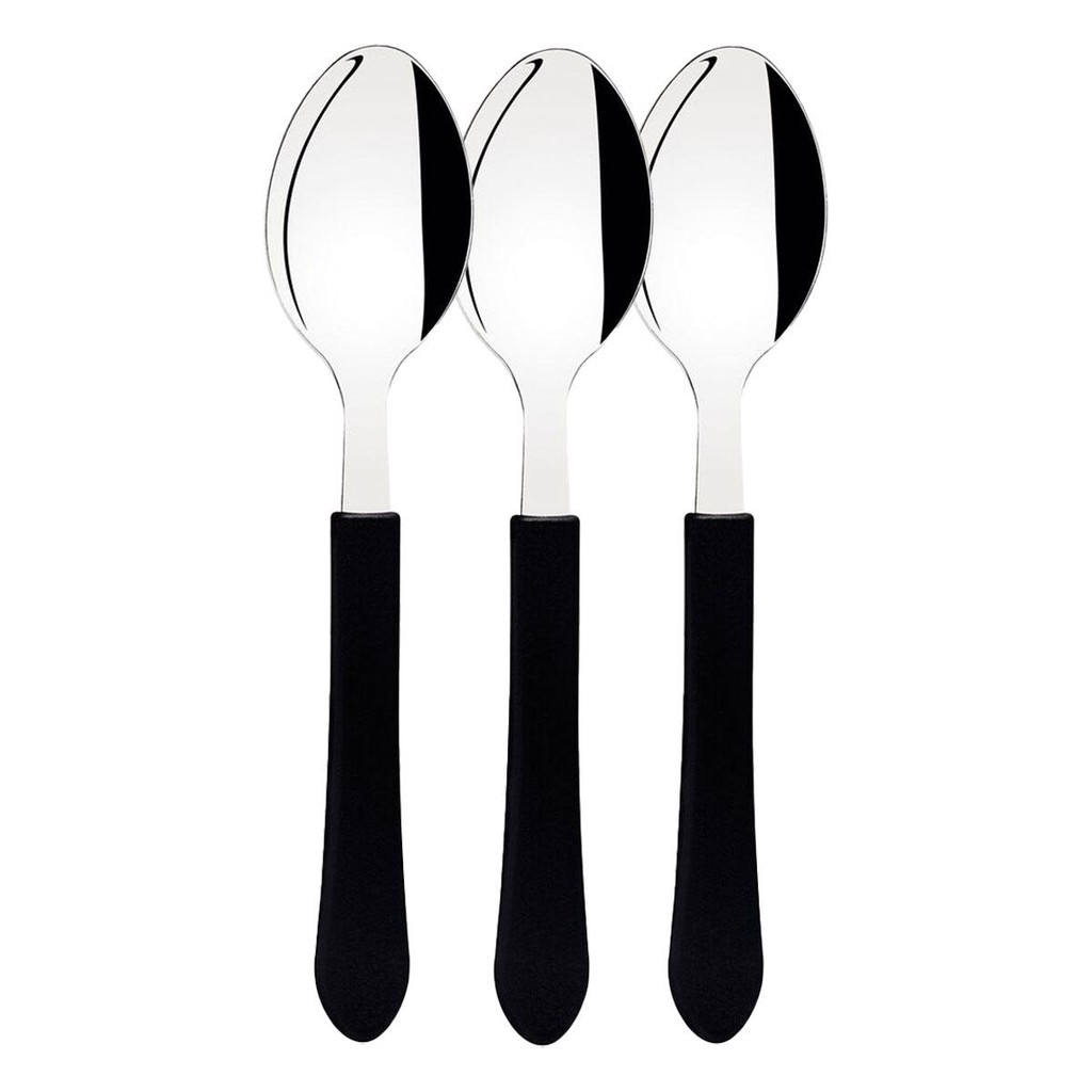 Jogo de Colheres de Mesa Leme Preto Com 3 Peças (23183/300) - Tramontina Pro em Oferta na Shopee