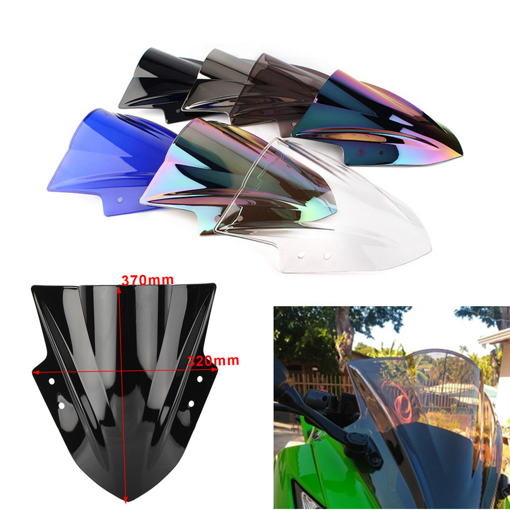 Tela Da Motocicleta Dupla Bolha Pára-Brisa Defletor Protetor Brisas Para Kawasaki Ninja 300 EX300R EX 300R 2013-2019 202 em Oferta na Shopee