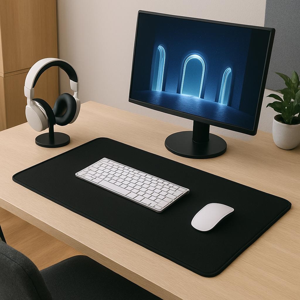 Mousepad Speed Personalizado Grande Ergonômico Preto Base Emborrachada