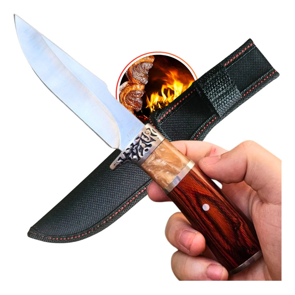 Faca Luxuosa Full Tang Profissional Caça, Pesca E Churrasco K315C