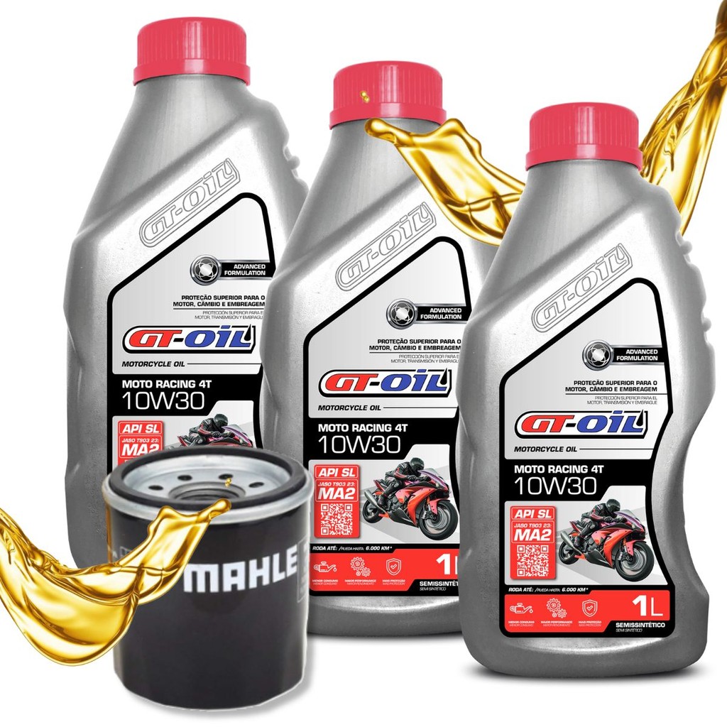Troca de Óleo Cbr 500r / Cb 500f / Cb 500x Gt Oil 10w30 + Filtro em Oferta na Shopee