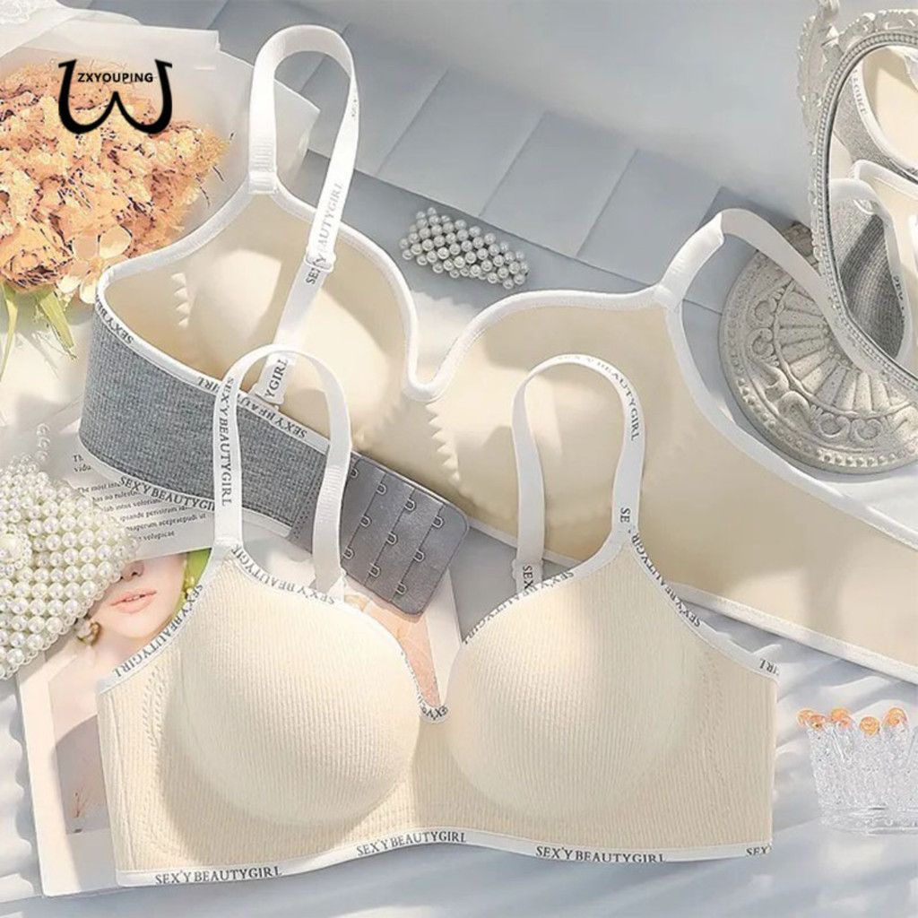 Zxyouping3 Cm De Espessura-Esponja Push Up Moda Menina Fechamento Frontal Pequeno Sutiã De Peito Feminino Macio Sem Fio em Oferta na Shopee