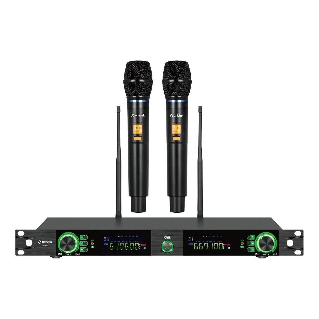 Kit de Microfones Profissional Sem Fio Onistek ON-MC821 Display Indicador em Oferta na Shopee