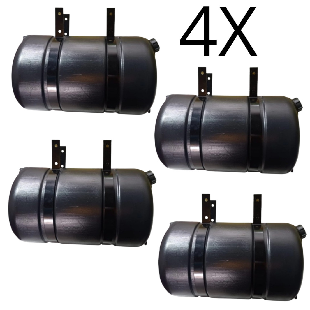 Kit 4 Reservatorio Barrica Corote Reforçado Preto Água P/Todos Caminhão/Carreta 25 Lts