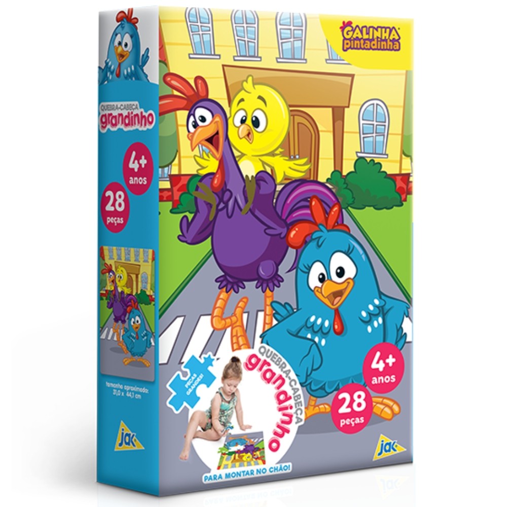 QUEBRA CABEÇA GRANDINHO GALINHA PINTADINHA 28 PEÇAS GRANDE TOYSTER PUZZLE DESENHO INFANTIL BRINQUEDO