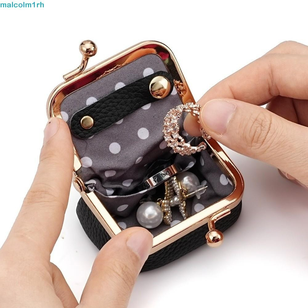 Bolsa De Moedas MALCOLM Kiss Lock , Joias De Couro Multifuncional Genuíno , Mini Quadrada Para Itens Pequenos Bolsa De Moedas MALCOLM Kiss Lock , Joias De Couro Multifuncional Genuíno , Mini Quadrada Para Itens Pequenos