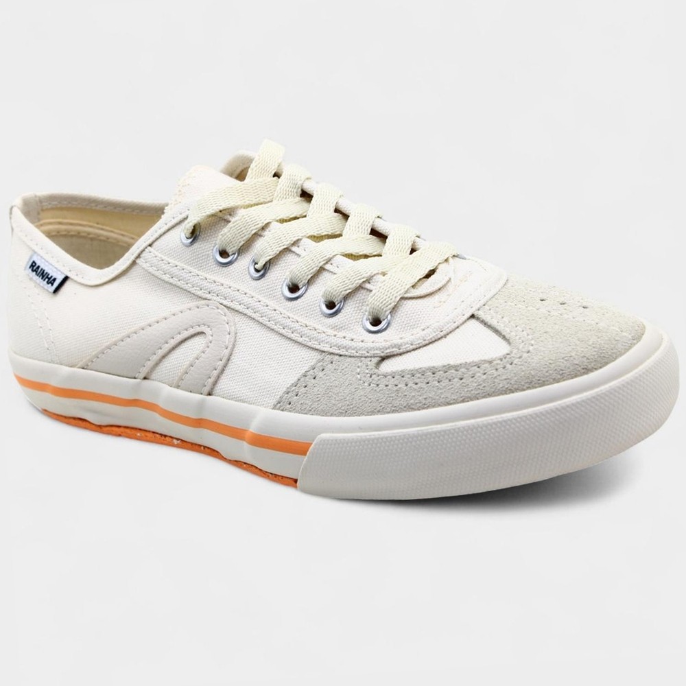 Tênis Rainha VL 2500 - Bege e Laranja em Oferta na Shopee