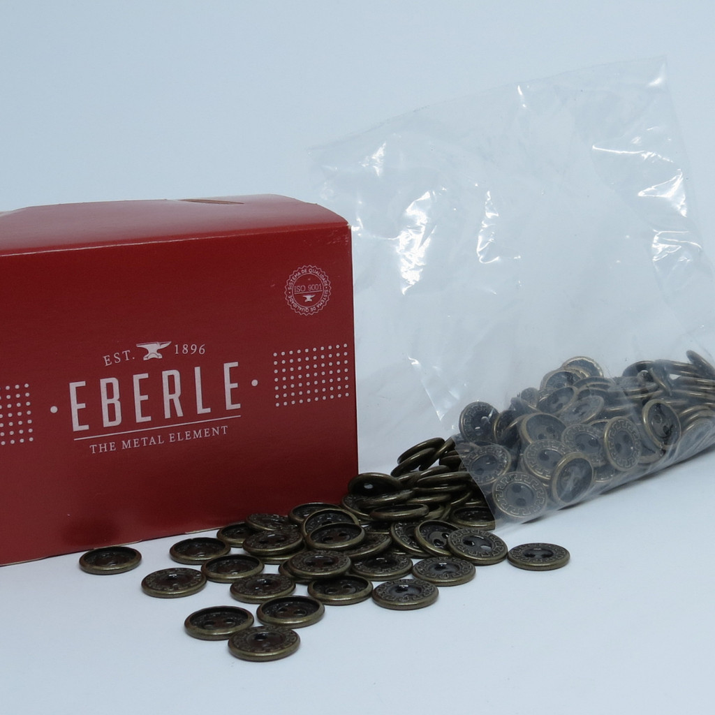 Botão Casear Eberle Ferro Oxidado 2 Furos Pacote 200 Unidades Ideal Camisa (BT3.130.2) Camisaria