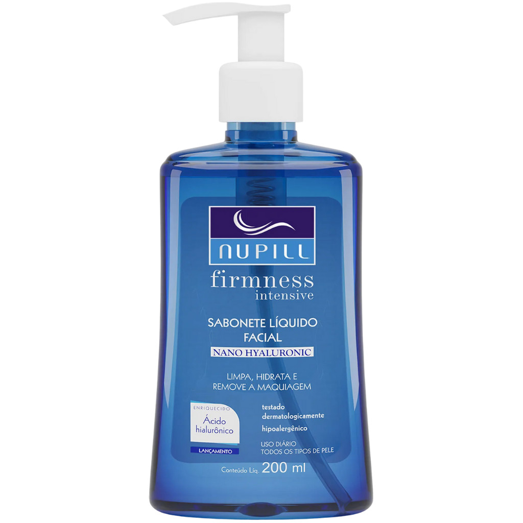 Sabonete Liquido Facial Acido Hialuronico Nupill Limpeza Hidratante Removedor Maquiagem 200ml