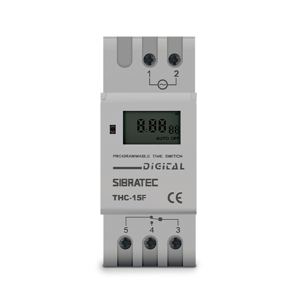 TIMER DIGITAL THC15F BIVOLT 28PROG ON OFF NA NF 16A SIBRATEC