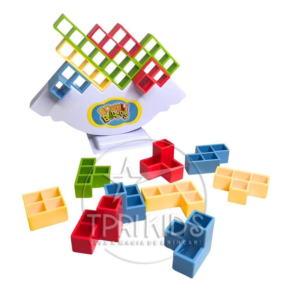 Torre Tetris Equilíbrio Blocos Brinquedo Educativo Infantil Jogo Tabuleiro 5+ Coordenação Motora