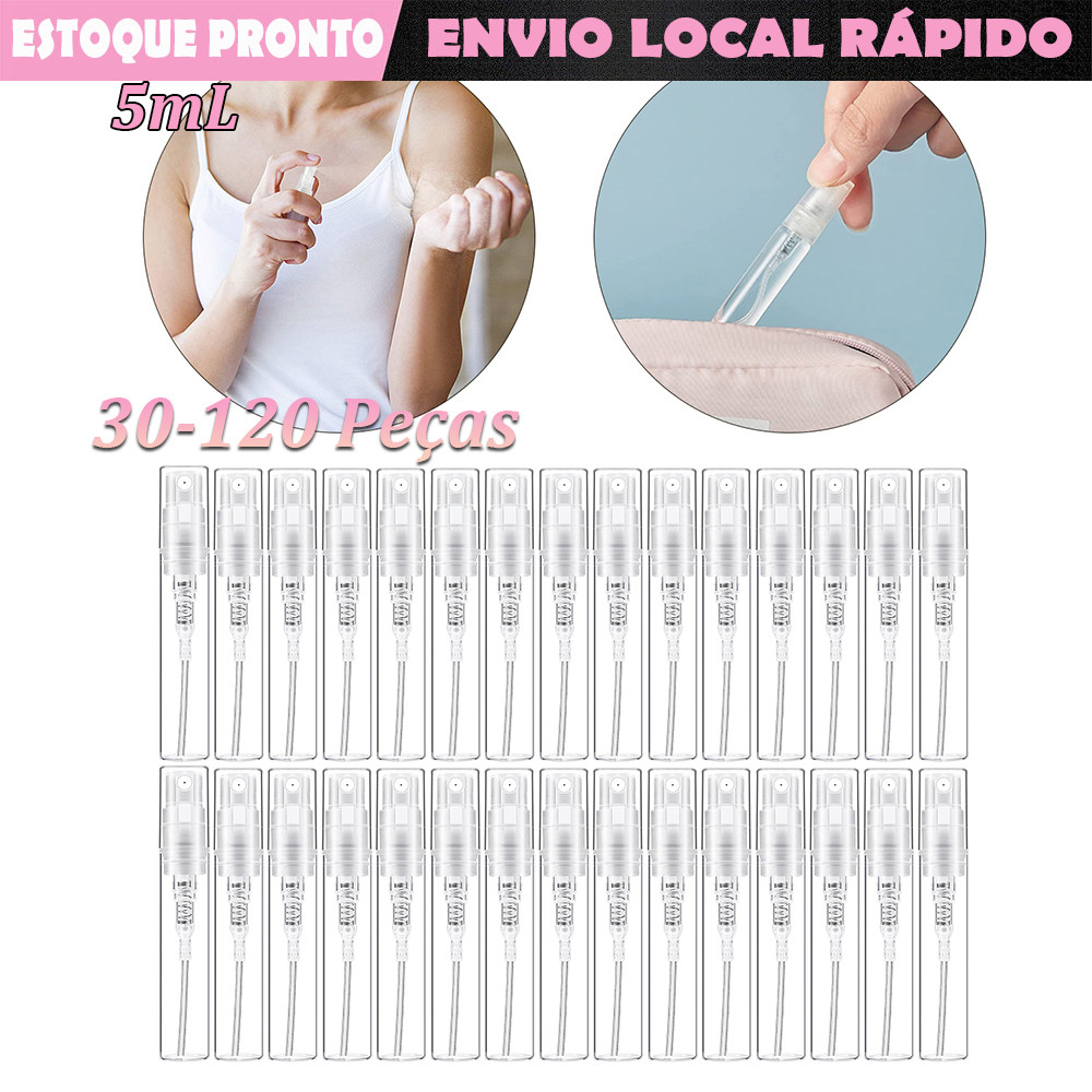 Branco frasco spray 5ml frasco de spray de vidro recarregável atomizador de frasco de vidro enxaguante bucal de perfume