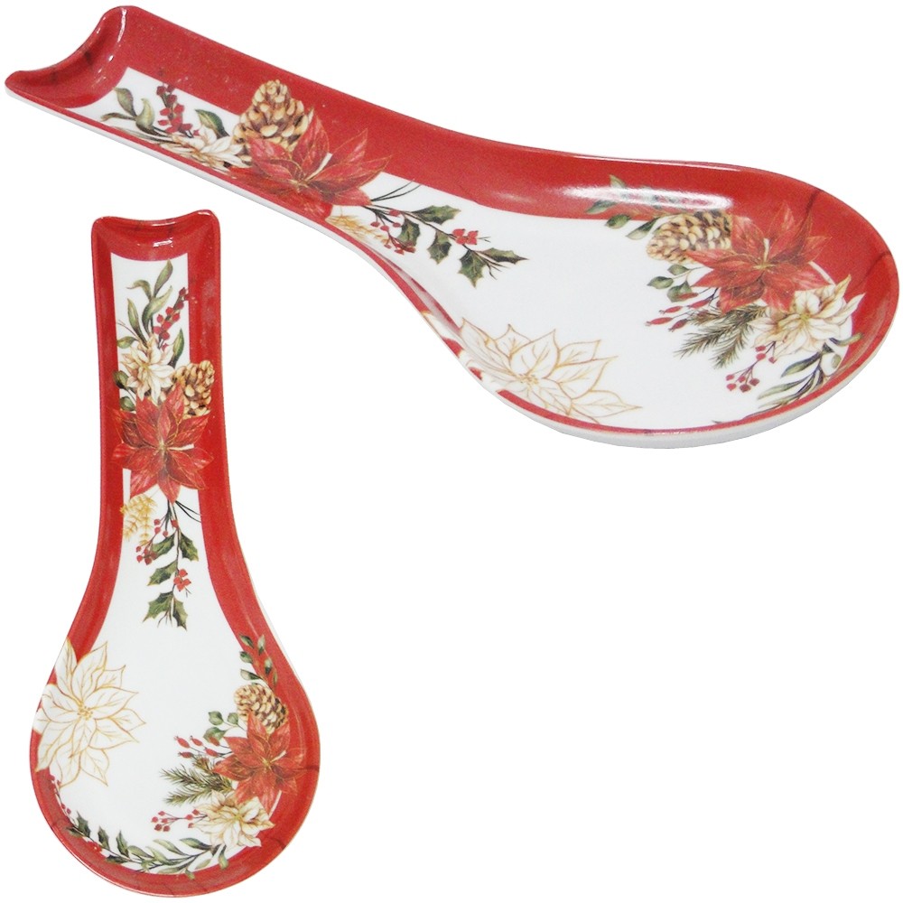 Descanso de Melamina para talheres flores pinha natal natalino ceia 27X10,5CM