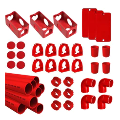 Kit Elétrica Eletroduto 3/4" com Placa Cega Anti-chamas Sobrepor Premium
