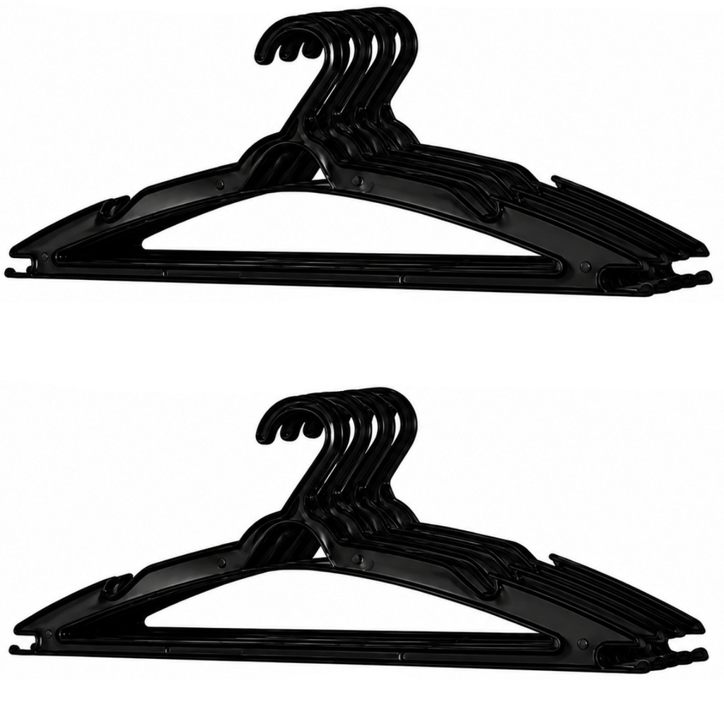 Cabide Adulto Preto Kit 100 - 80 - 60 - 50 -30 - 20 - 10 - Direto da Fábrica — imagem 2 de 2